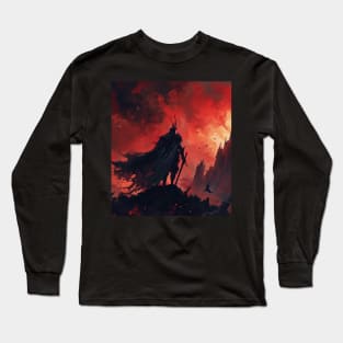 Knight Standing In Front Of Vampire Castle Long Sleeve T-Shirt